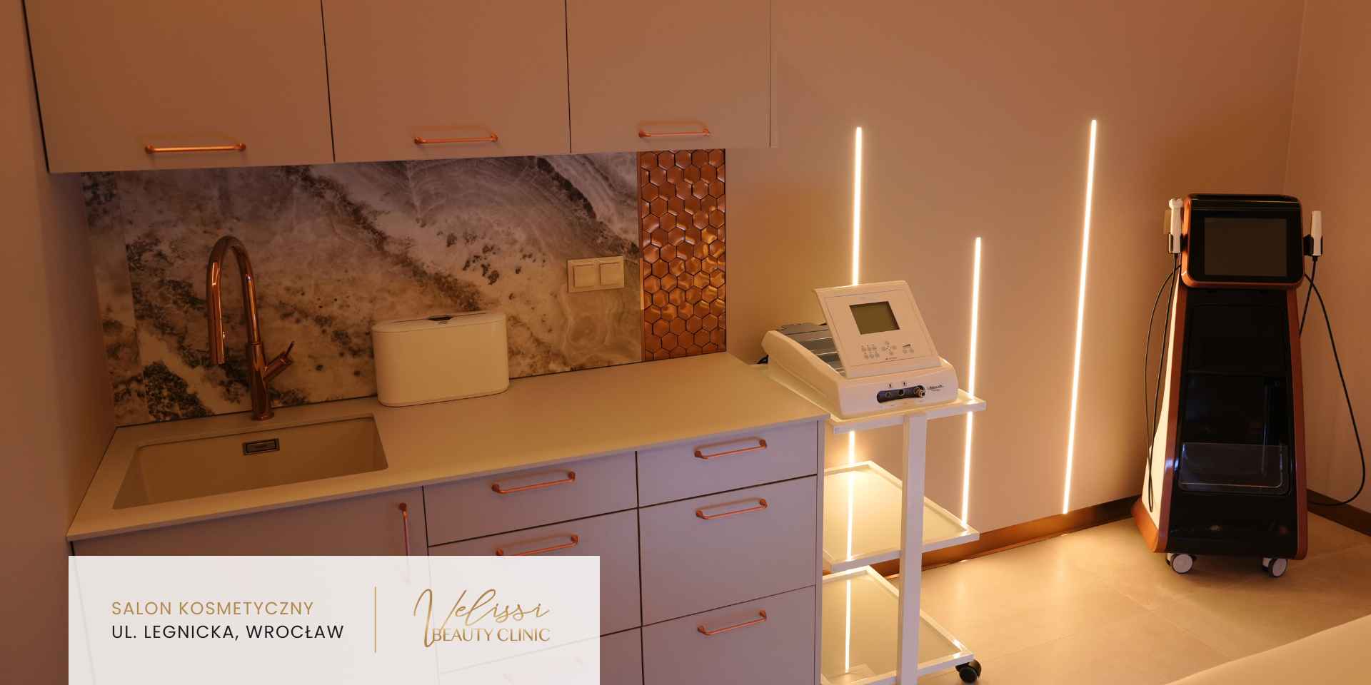oxybrazja-w-gabinecie-kosmetycznym Velissi Beauty Clinic – wnętrze gabinetu we Wrocławiu